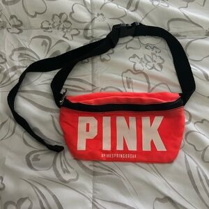 PINK Victoria's Secret Bright Orange and Black Waist Bag